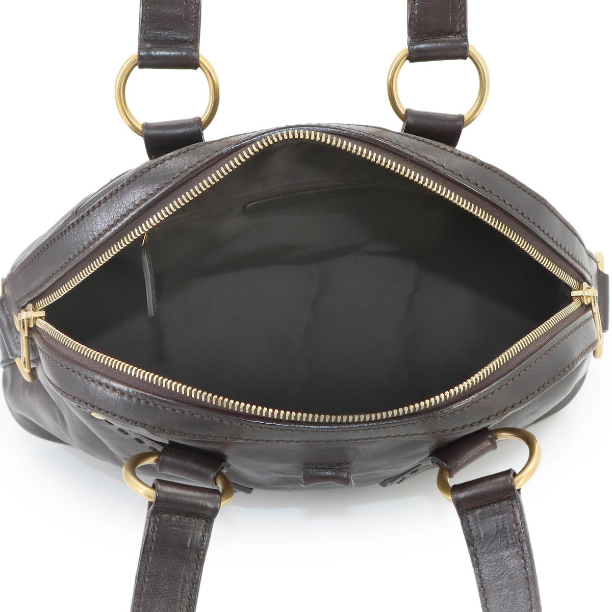 Muse Hand Bag Leather Brown 156465