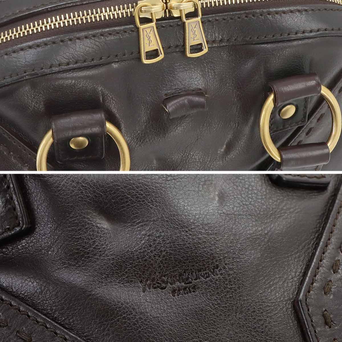 Muse Hand Bag Leather Brown 156465