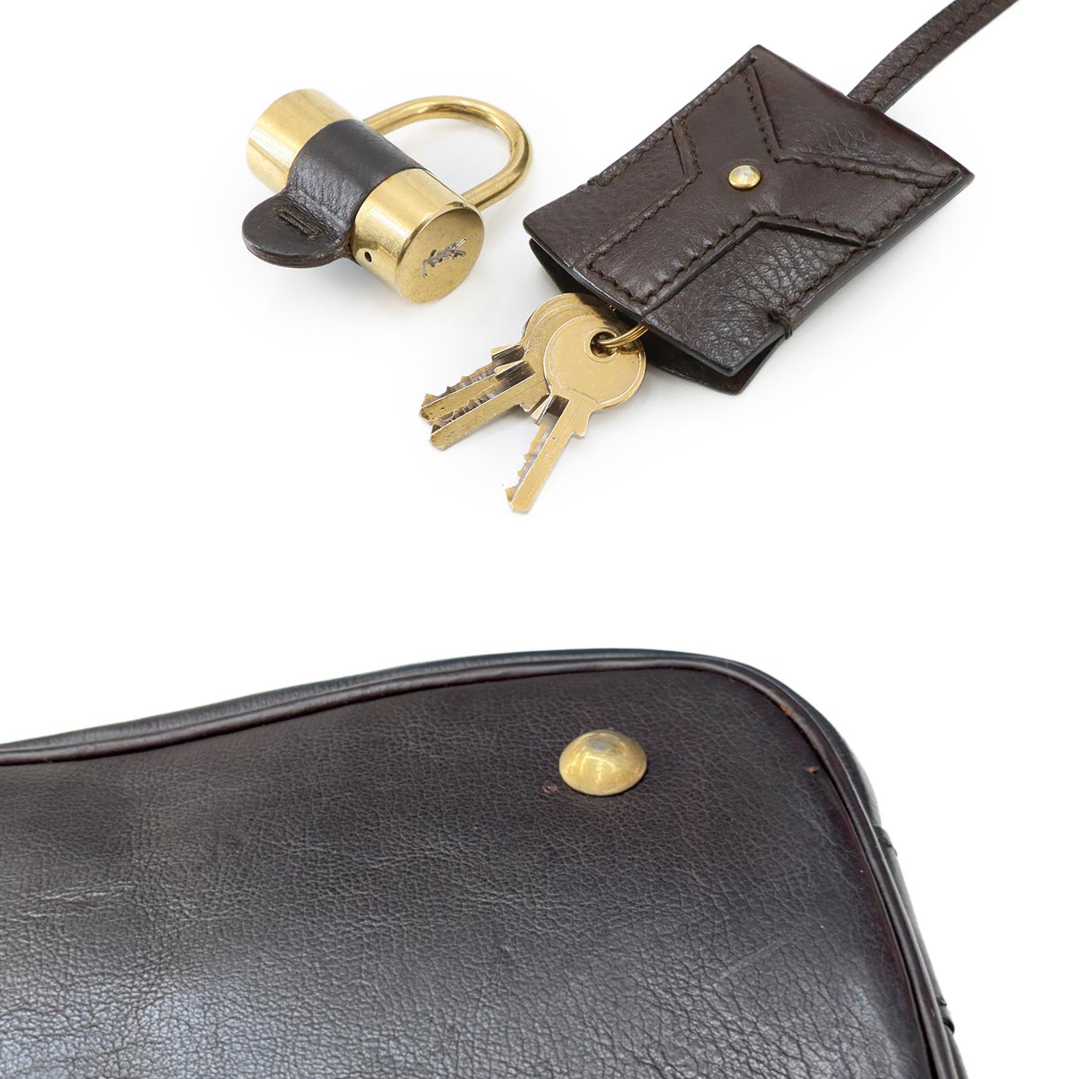 Muse Hand Bag Leather Brown 156465