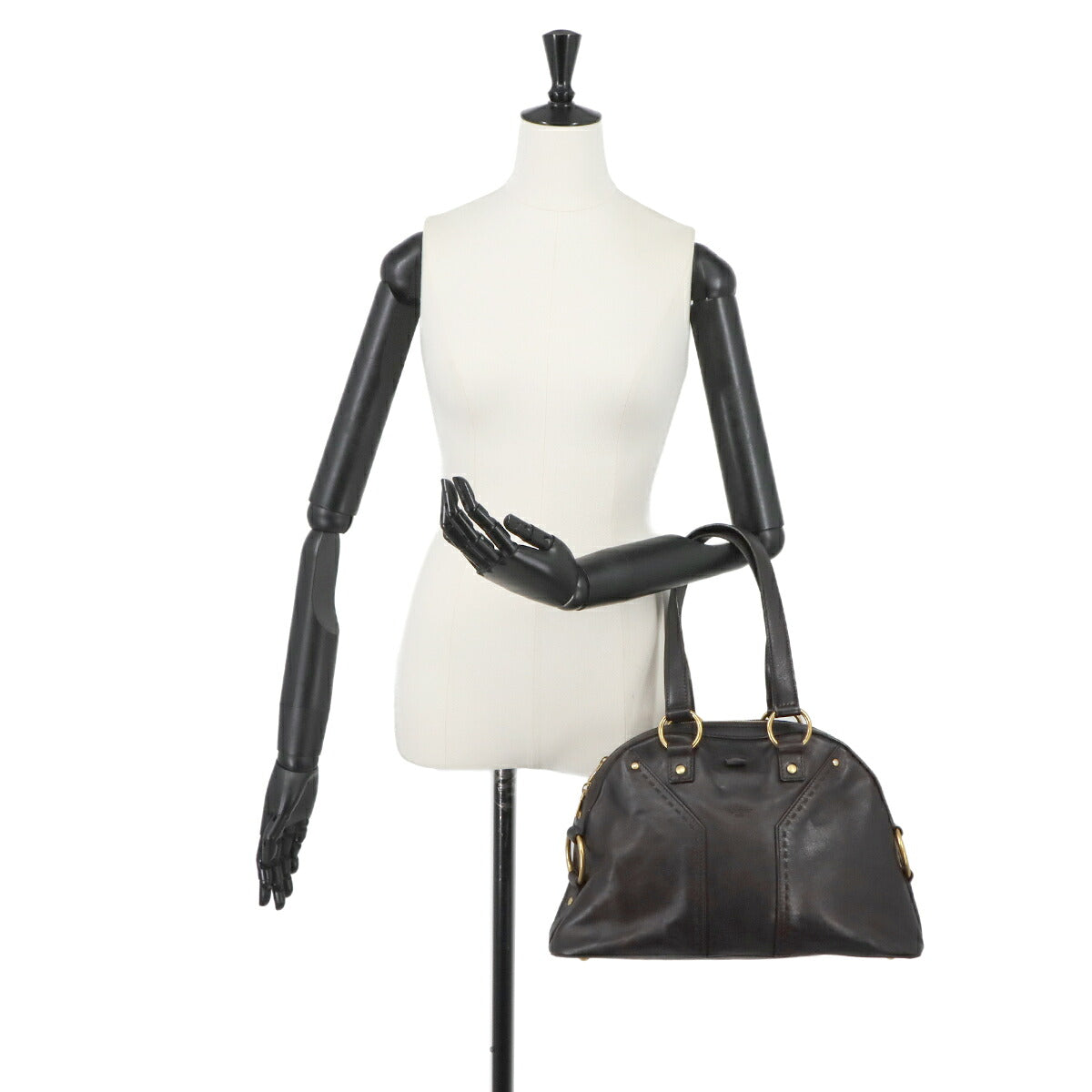 Muse Hand Bag Leather Brown 156465