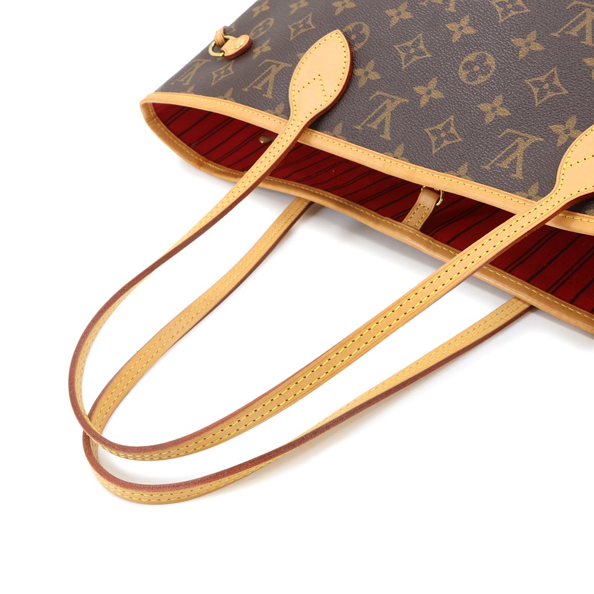 Monogram Neverfull MM Tote Bag Brown Cerise M46987
