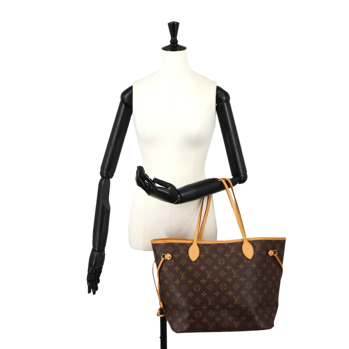 Monogram Neverfull MM Tote Bag Brown Cerise M46987