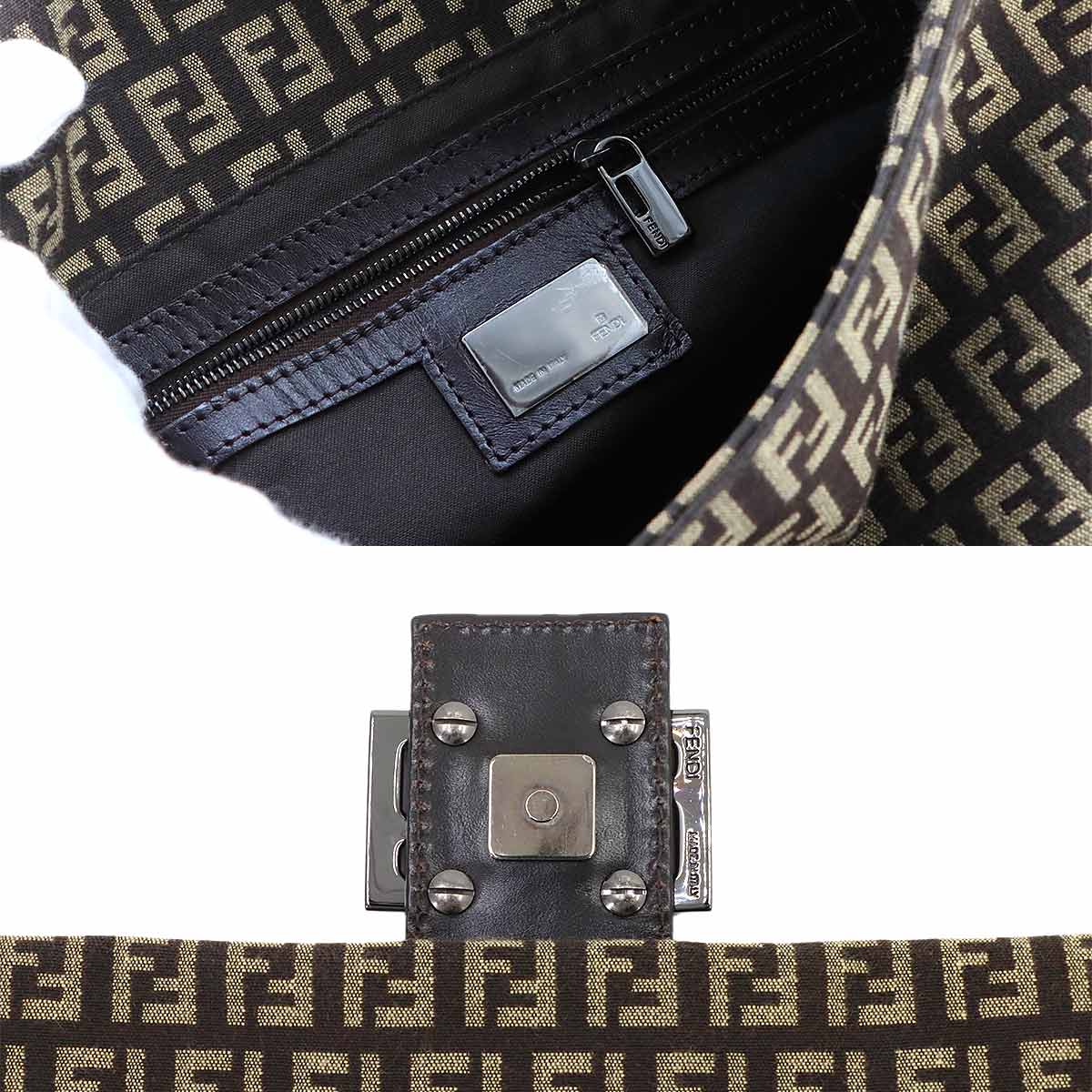 Zucchino Mamma Baguette Shoulder Bag Canvas Brown 8BR001