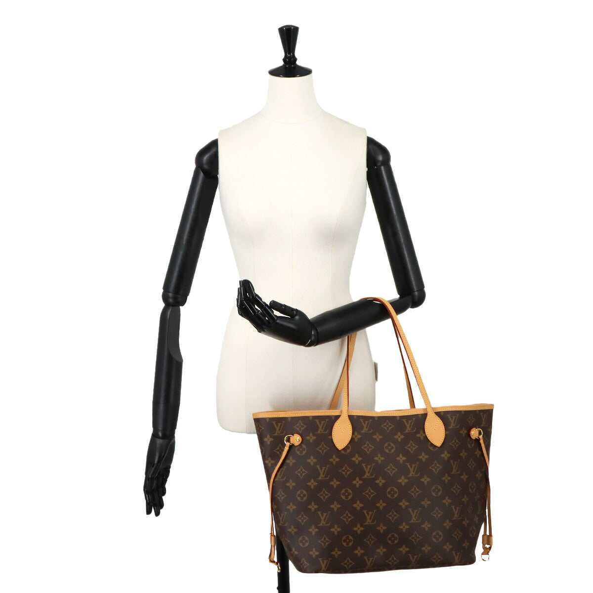 Monogram Neverfull MM Tote Bag Brown Pivoine M41178