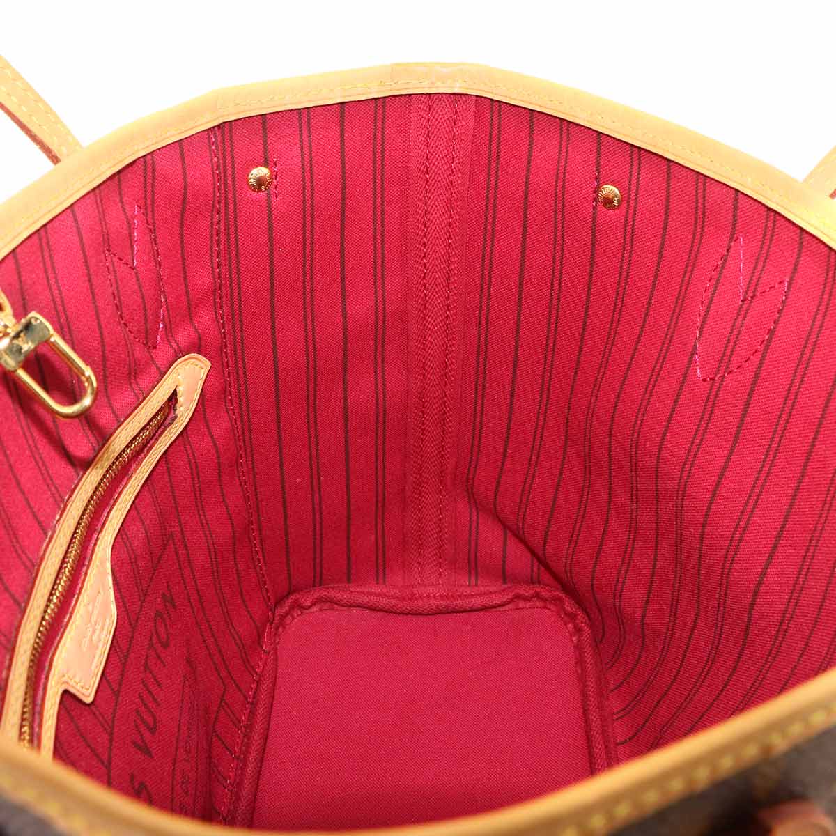 Monogram Neverfull PM Tote Bag Brown Fuchsia M41001