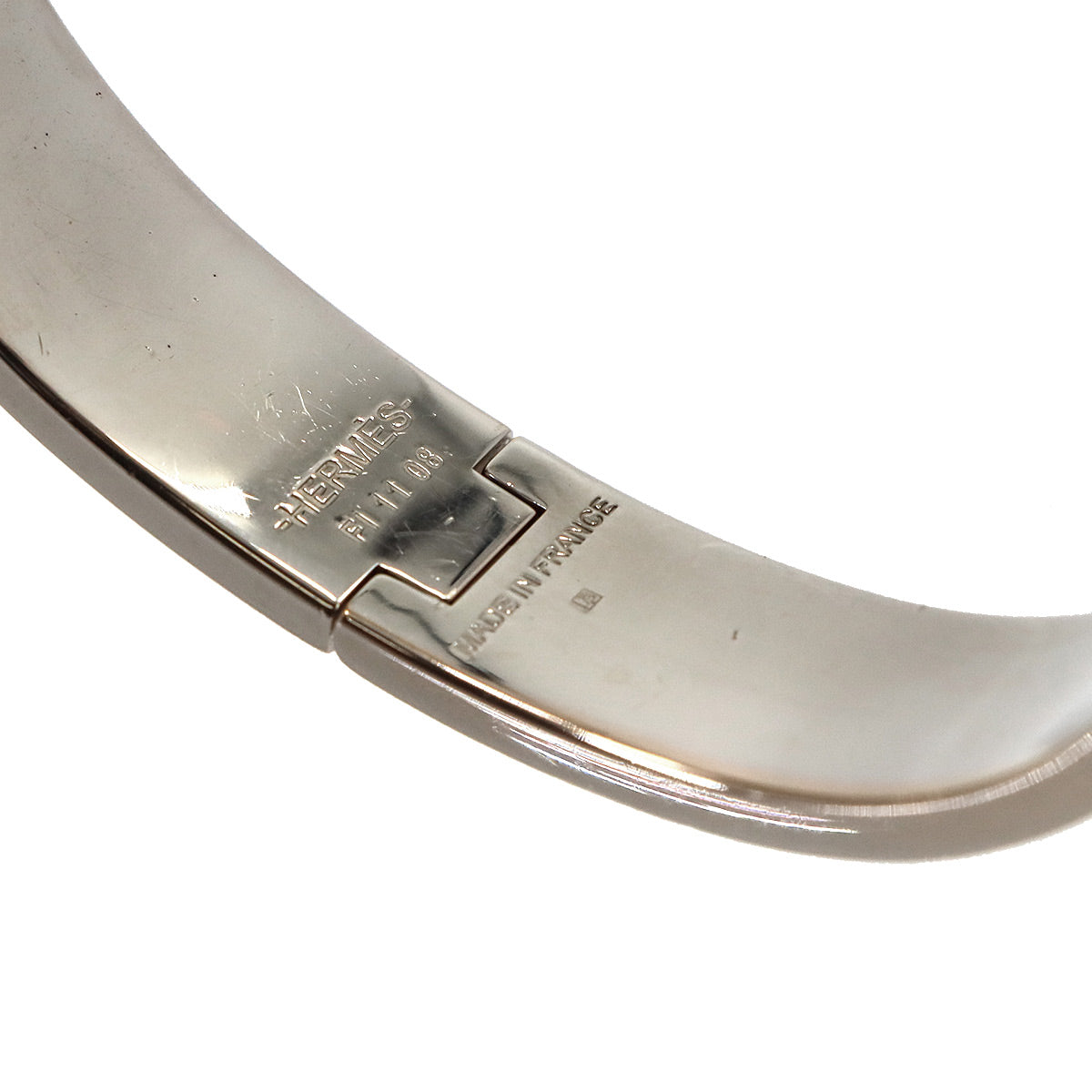 Clic H GM Bangle Bracelet Black Silver Accessory