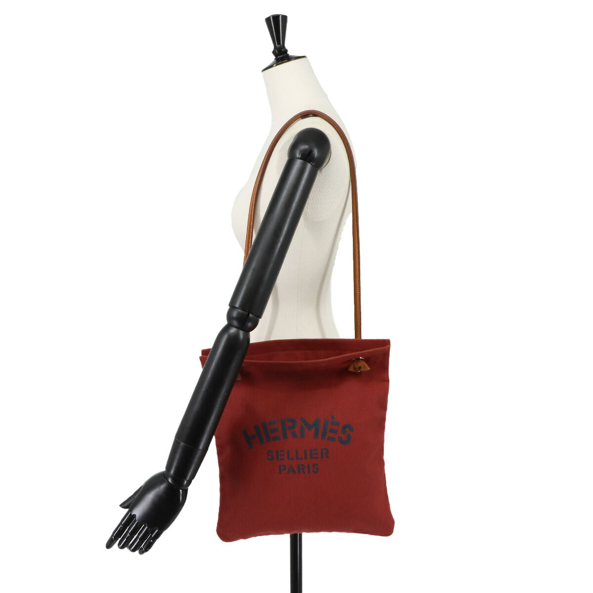 Sac Aline MM Shoulder Bag Toile Chevron Swift Rouge H Gold