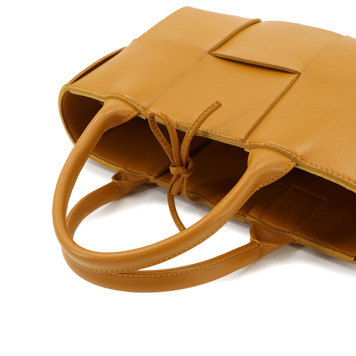 Intrecciato Mini Arco Hand Shoulder Bag Leather Brown