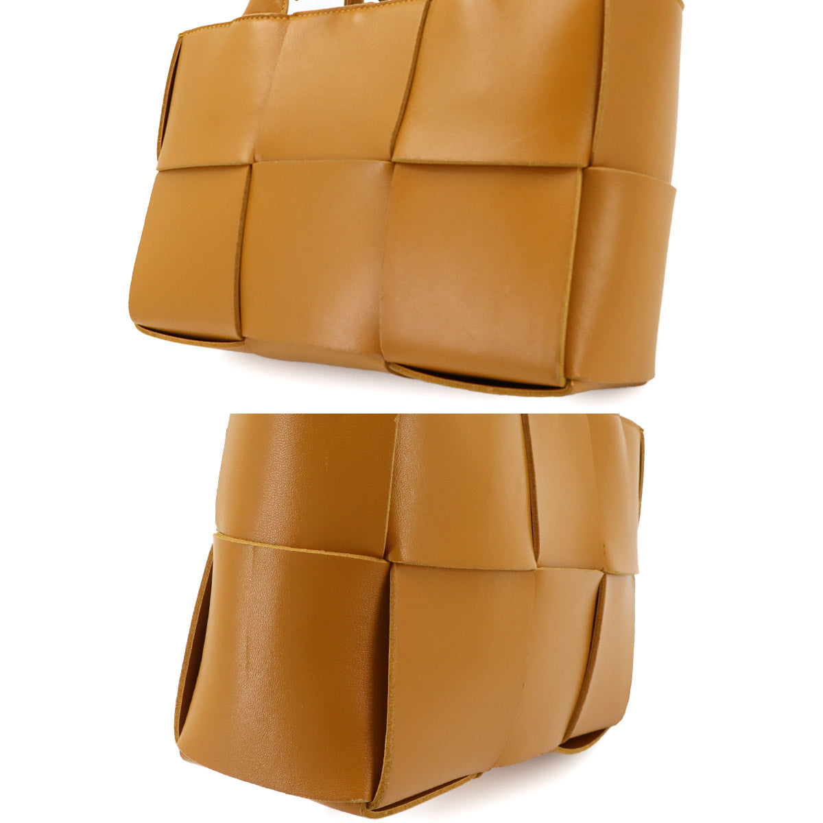 Intrecciato Mini Arco Hand Shoulder Bag Leather Brown
