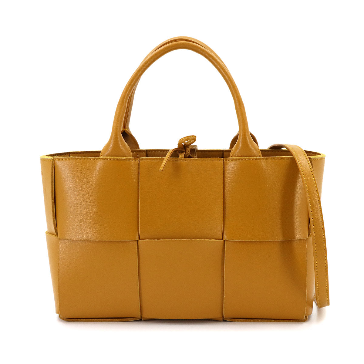 Intrecciato Mini Arco Hand Shoulder Bag Leather Brown