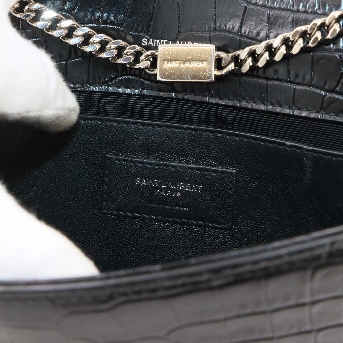 Kate Small Chain Shoulder Bag Leather Black 474366