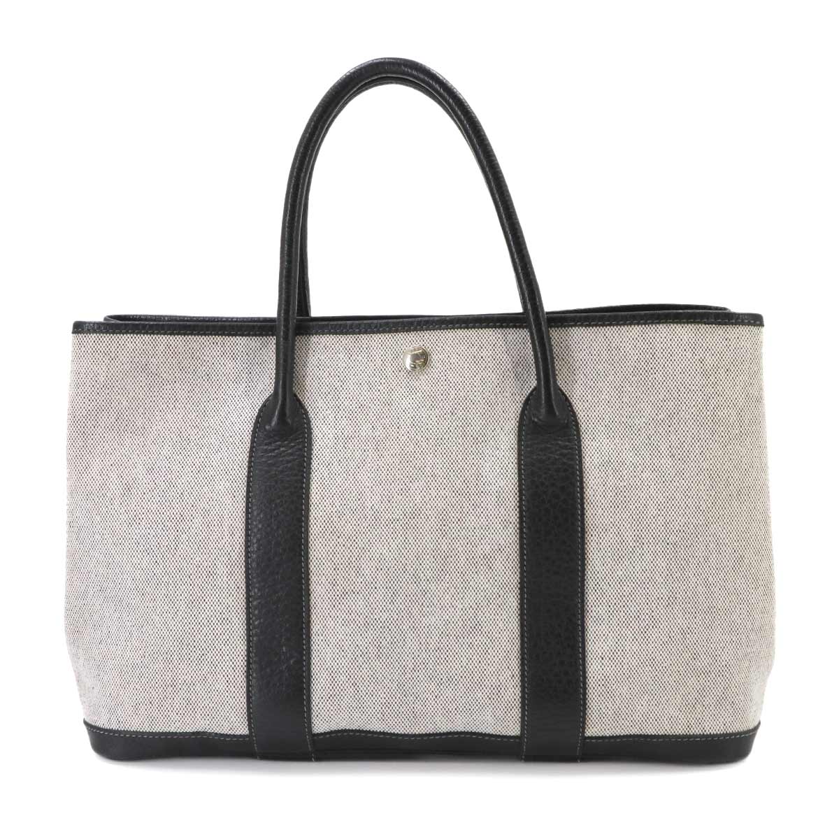 Garden Party PM Tote Bag Toile H Leather Black Gray