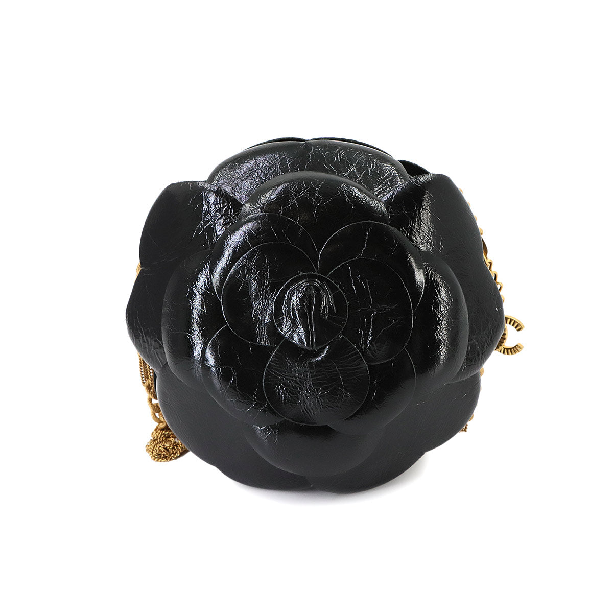 Camellia Chain Shoulder Bag Leather Black AS4445 Purse