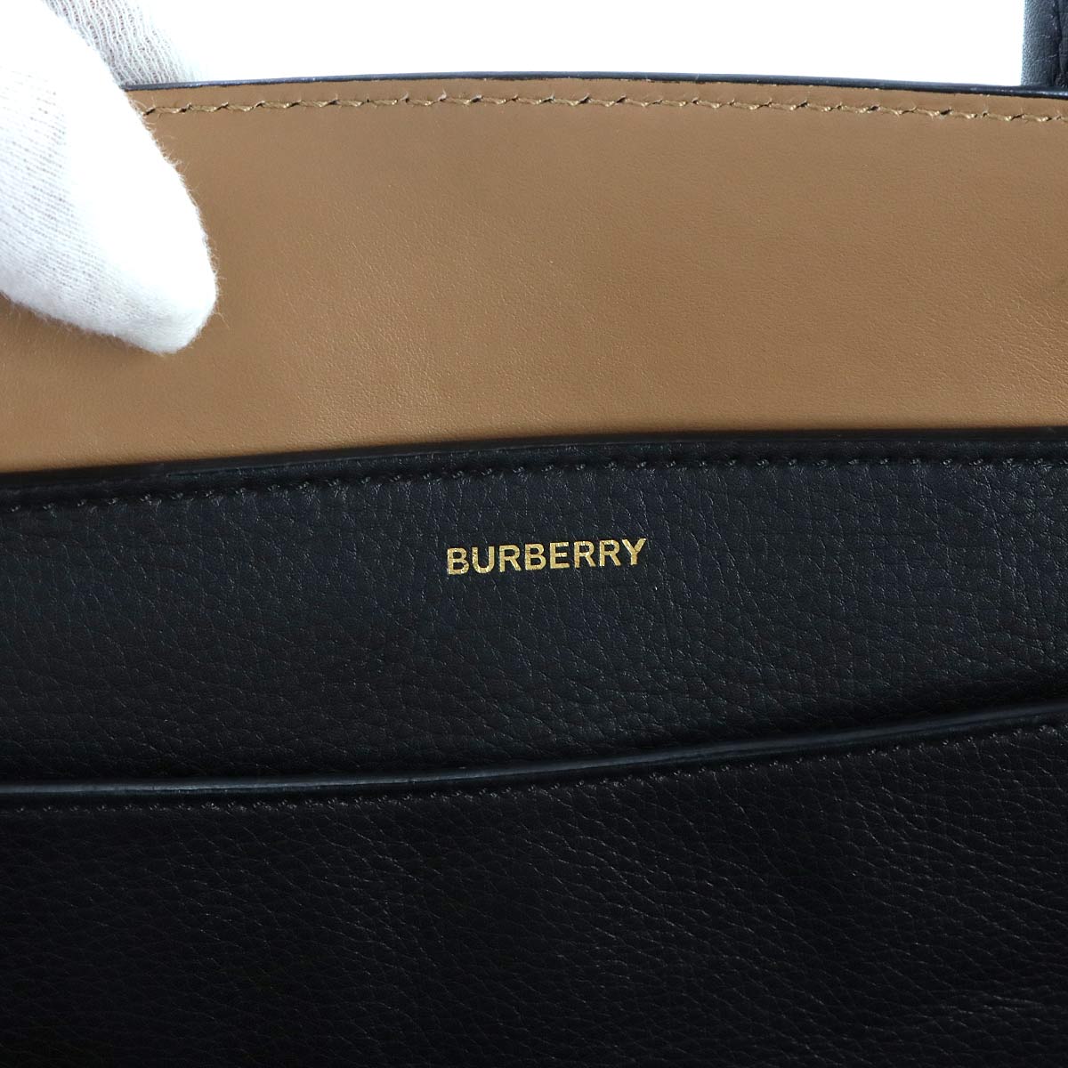 Belt Bag 2way Hand Shoulder Bag Leather Black Beige 4076723