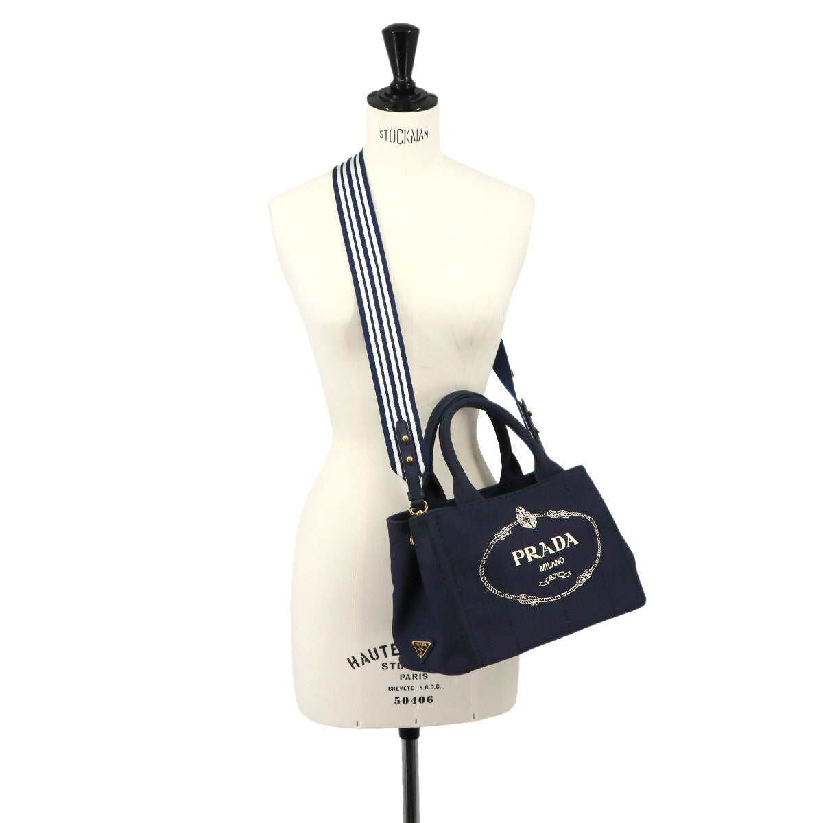 Canapa Mini 2way Hand bag Shoulder Bag Canvas Navy 1BG439