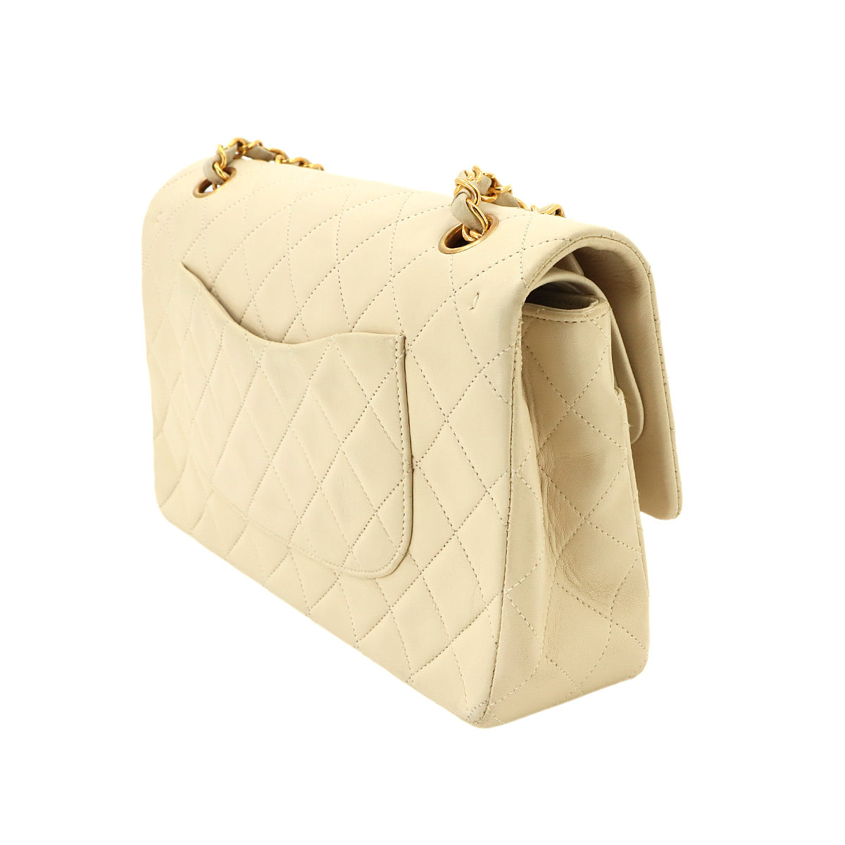 Matelasse 25 Chain Shoulder Bag Leather Beige A01112