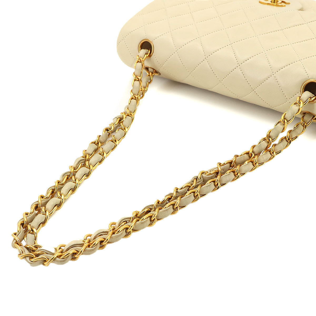 Matelasse 25 Chain Shoulder Bag Leather Beige A01112
