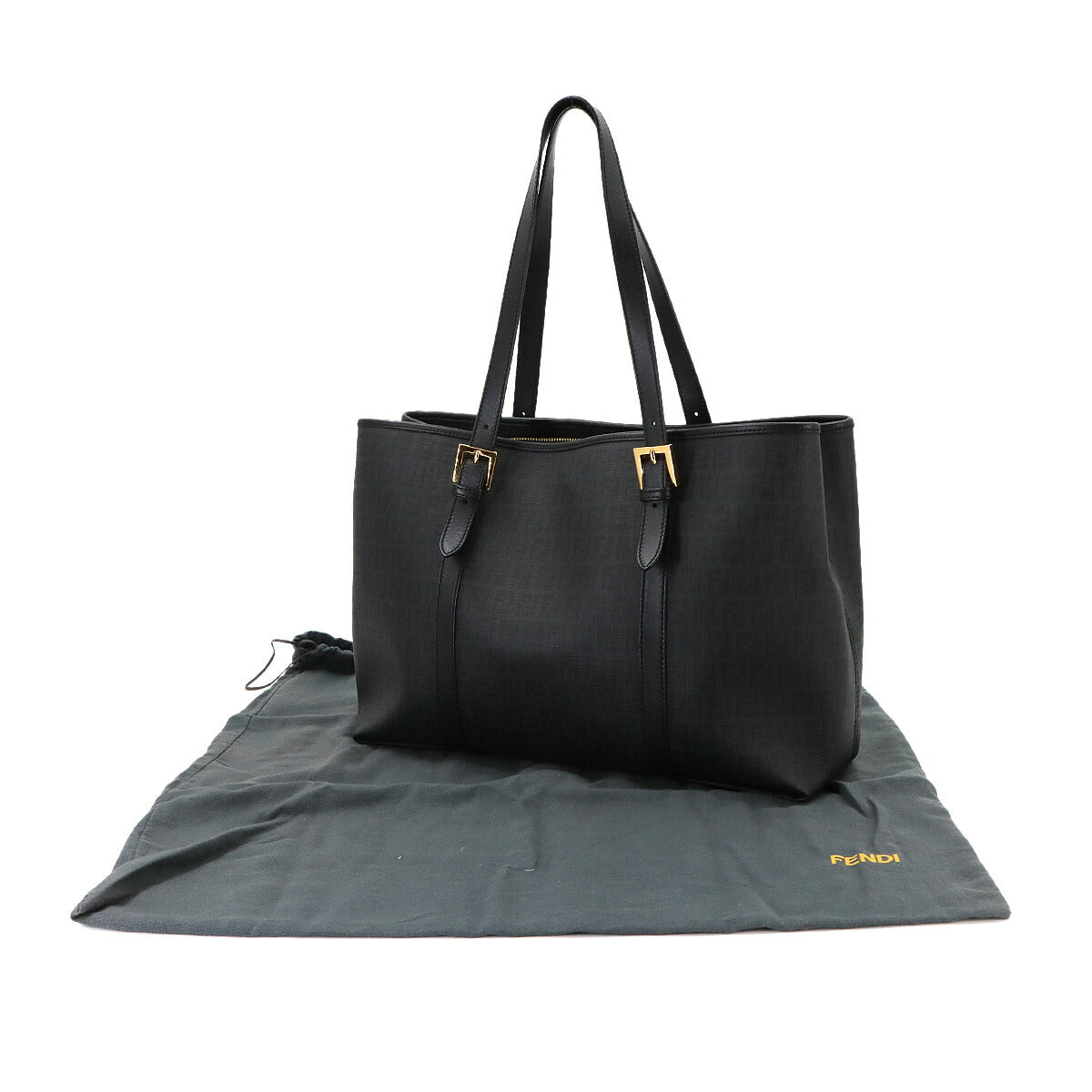 Zucchino Tote Bag PVC Leather Black 8BH238 Purse