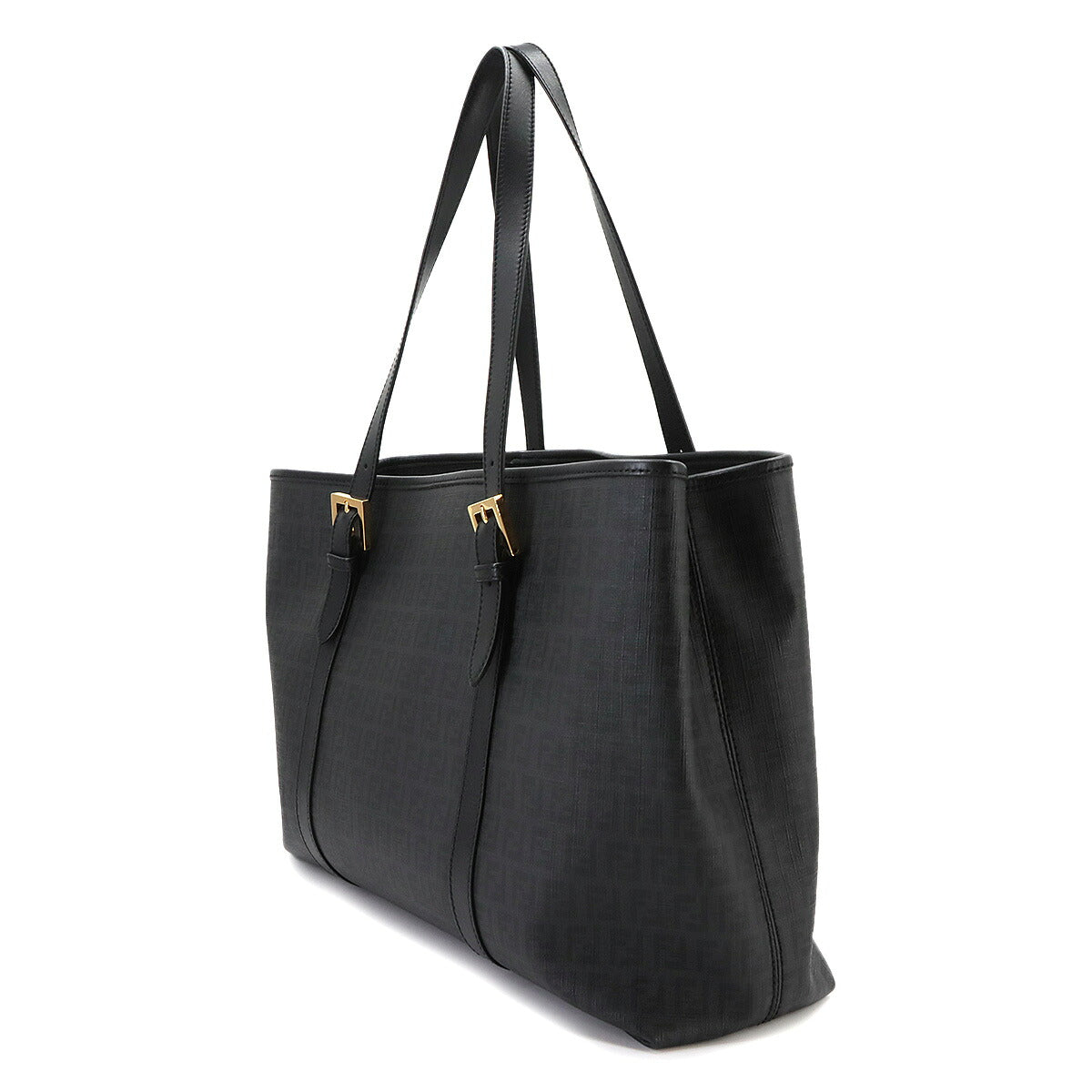 Zucchino Tote Bag PVC Leather Black 8BH238 Purse