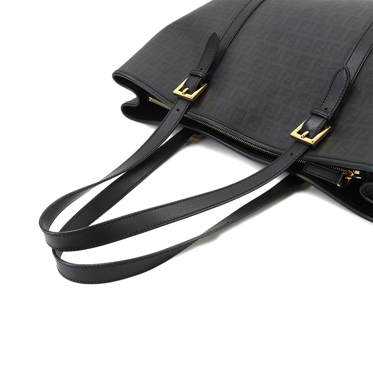 Zucchino Tote Bag PVC Leather Black 8BH238 Purse