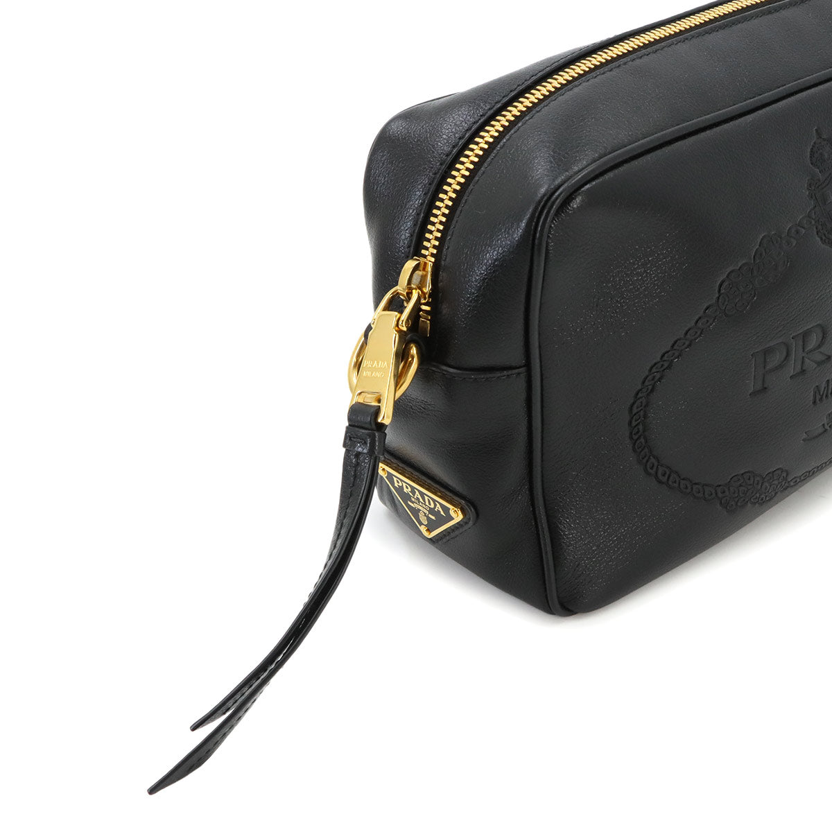 Logo Shoulder Bag Leather Black 1BH089 Purse