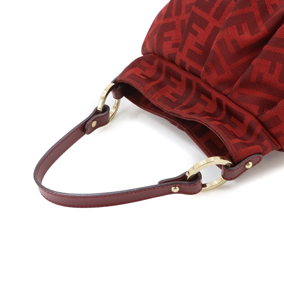 Zucca Hand Bag Canvas Leather Red 8BK044 Purse