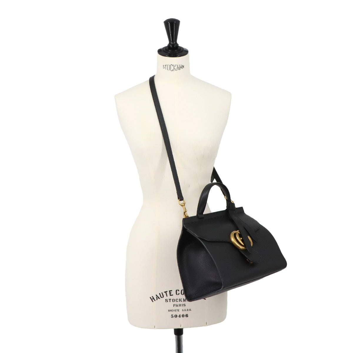 GG Marmont 2way Hand Shoulder Bag Leather Black 421890