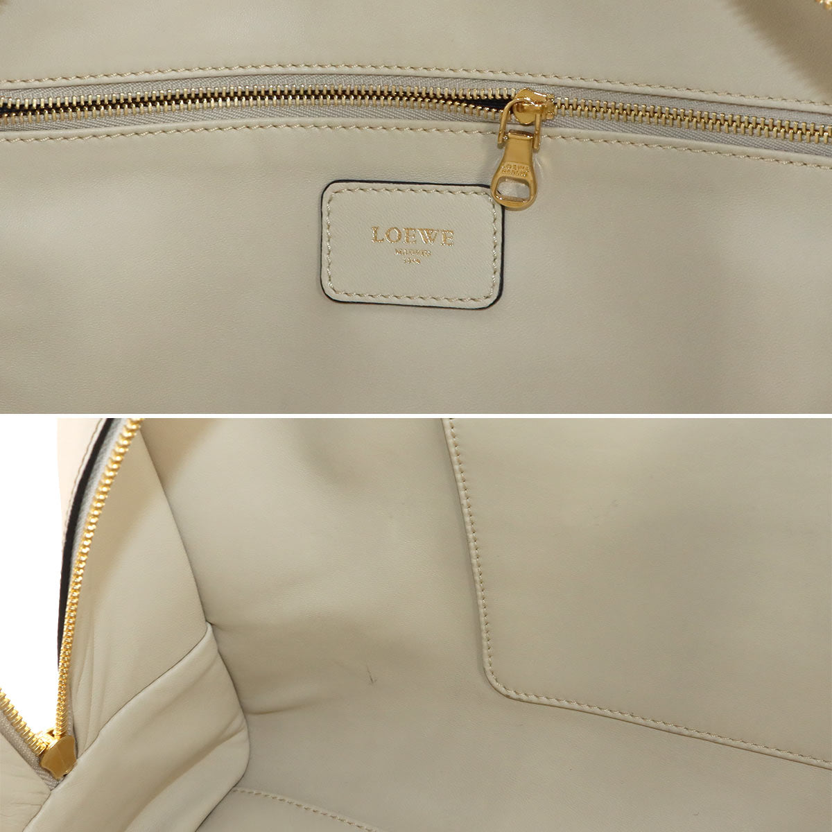 Amazona 36 Hand Bag Leather Beige Brown Bordeaux Purse