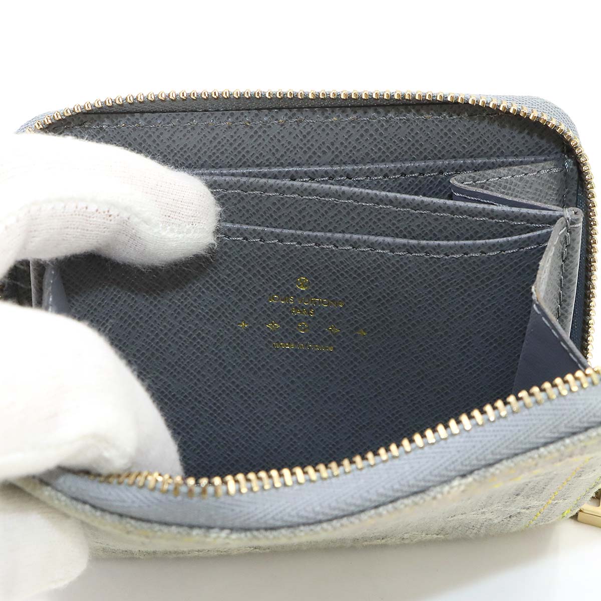 Monogram Denim Zippy Coin Purse Washed Gray M14277