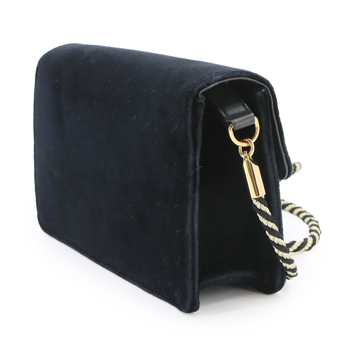 Square G Clutch Shoulder Bag Velvet Black 544242 Purse