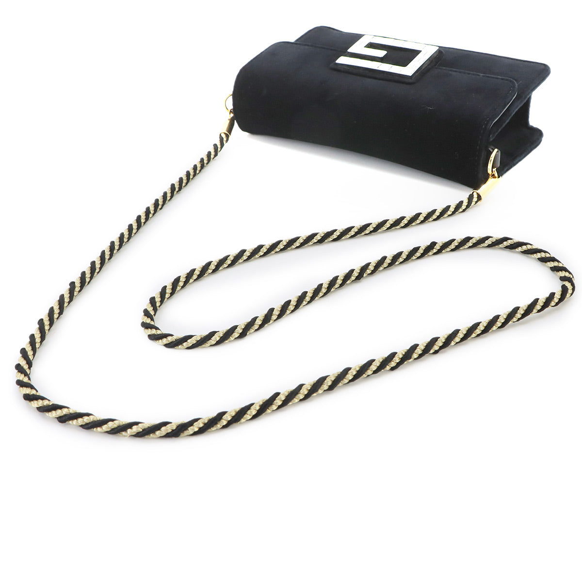 Square G Clutch Shoulder Bag Velvet Black 544242 Purse