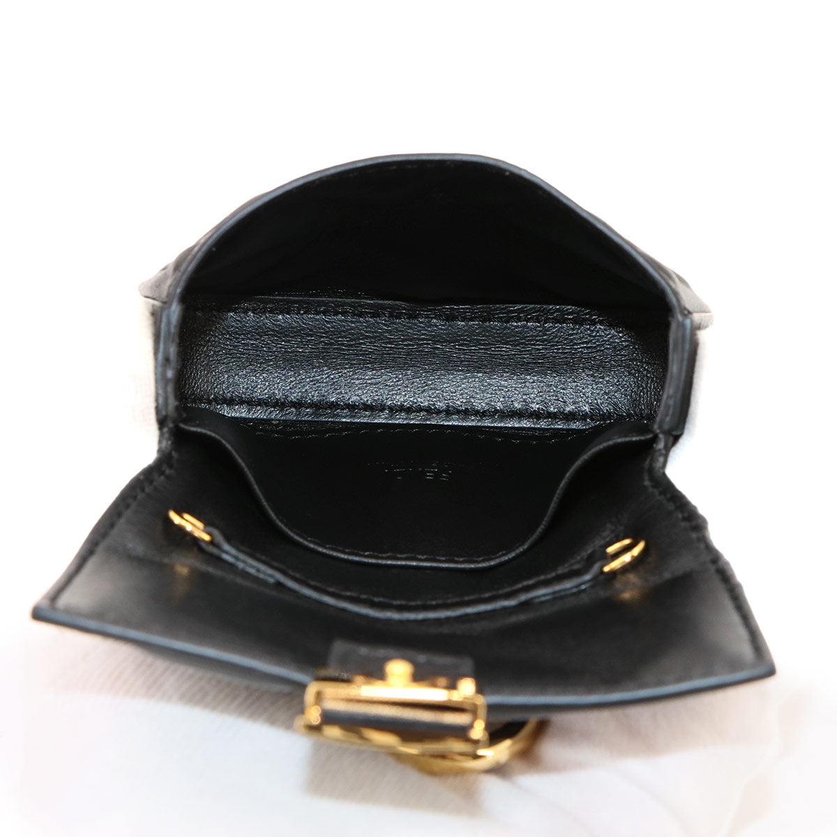 Nano Baguette Mini Chain Shoulder Bag Charm Black 7AR844