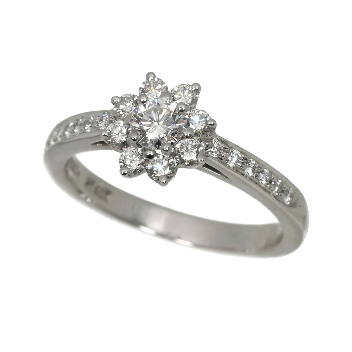 Flora Diamond Ring Pt Platinum Size6(US)