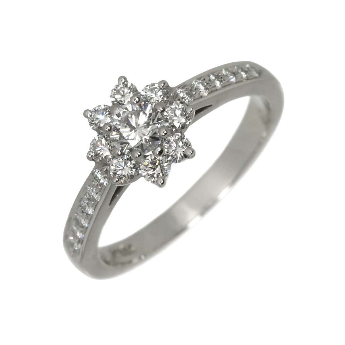 Flora Diamond Ring Pt Platinum Size6(US)