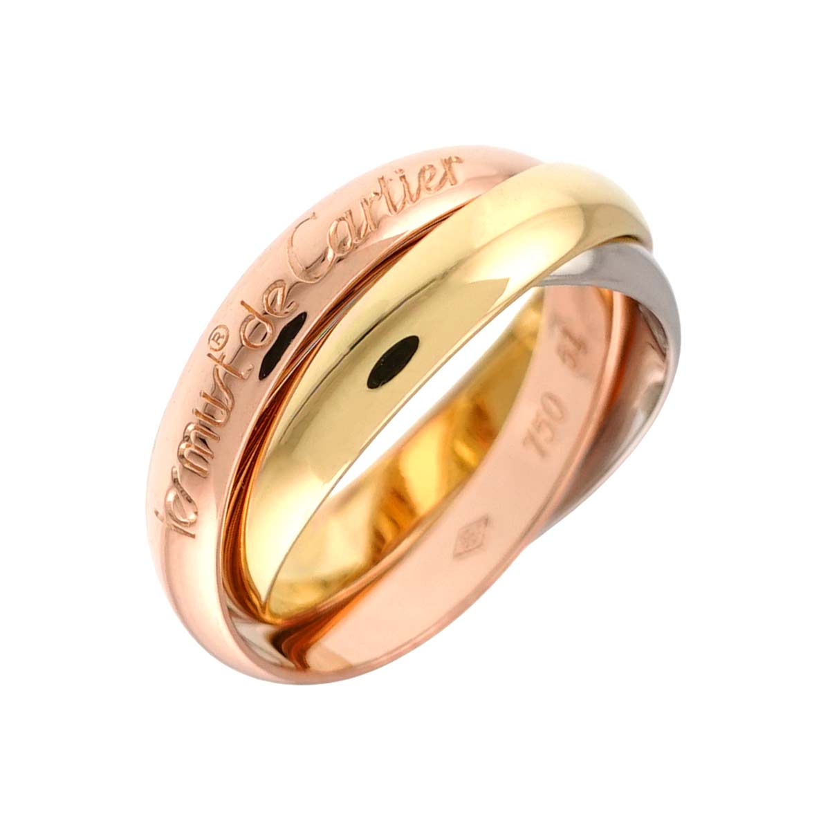 Trinity MM Ring 18K YG WG PG 750 Size51 5.5-5.75(US)