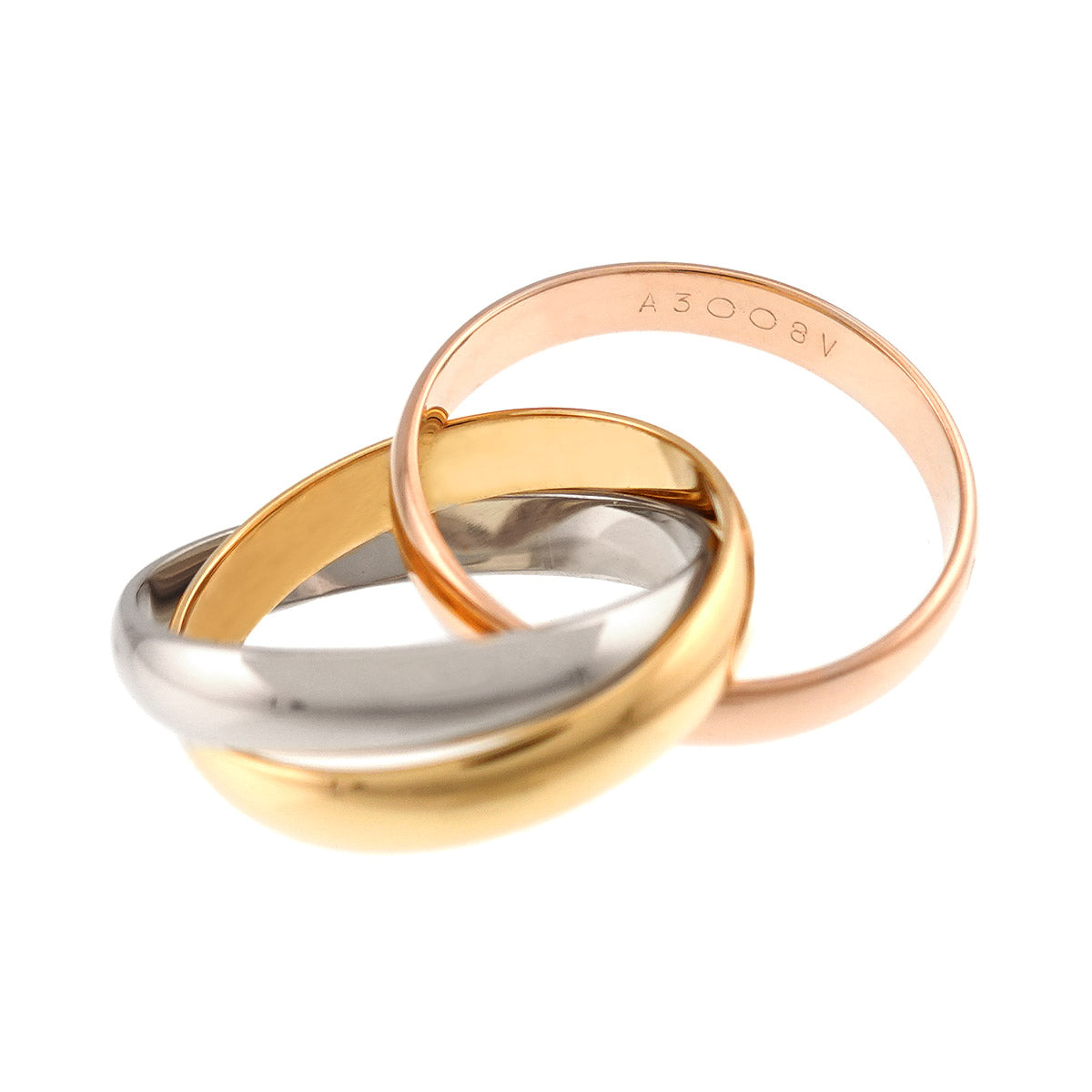 Trinity Ring 18K YG WG PG 750 Size50 5.25(US)