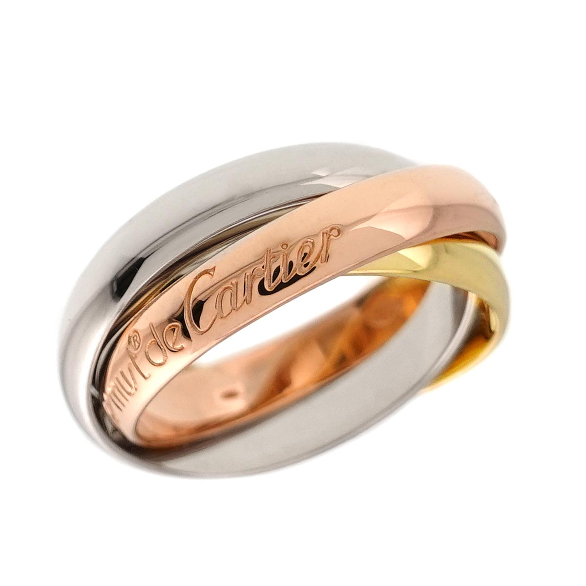 Trinity Ring 18K YG WG PG 750 Size50 5.25(US)