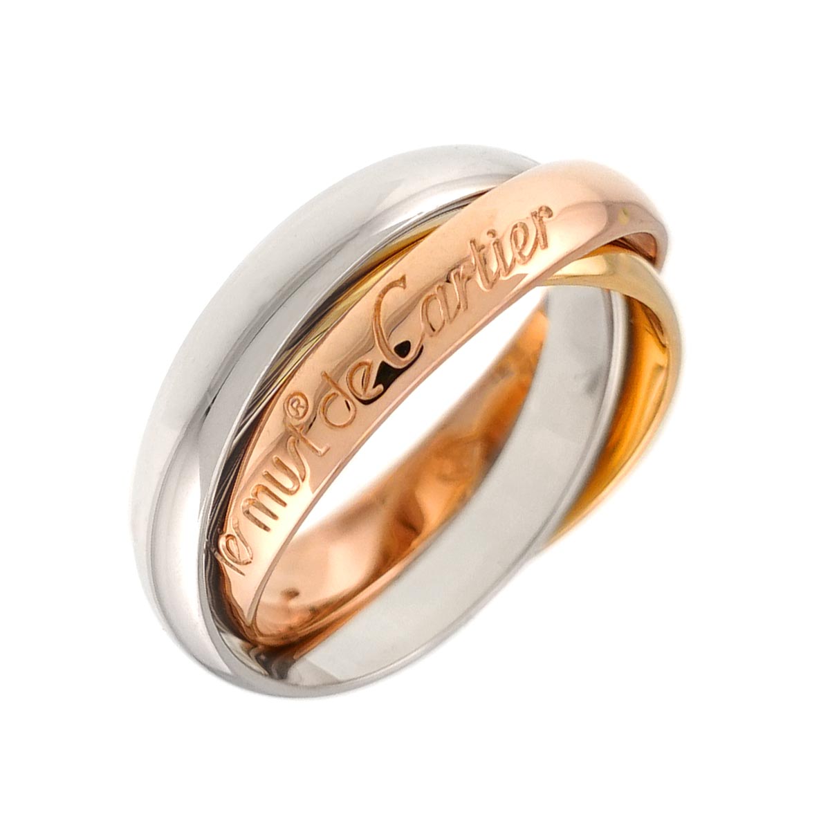 Trinity Ring 18K YG WG PG 750 Size50 5.25(US)