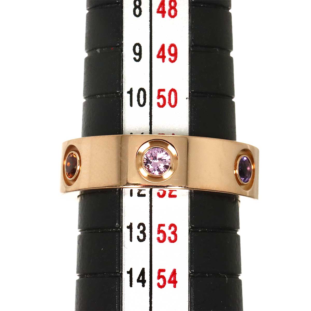Love Multi stone Ring 18K Pink Gold 750 size52 5.5-5.75(US)