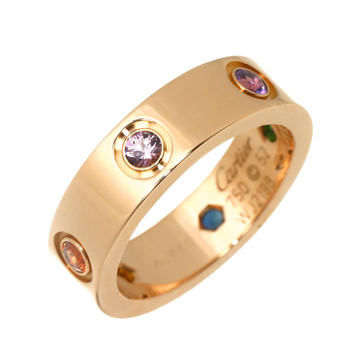 Love Multi stone Ring 18K Pink Gold 750 size52 5.5-5.75(US)