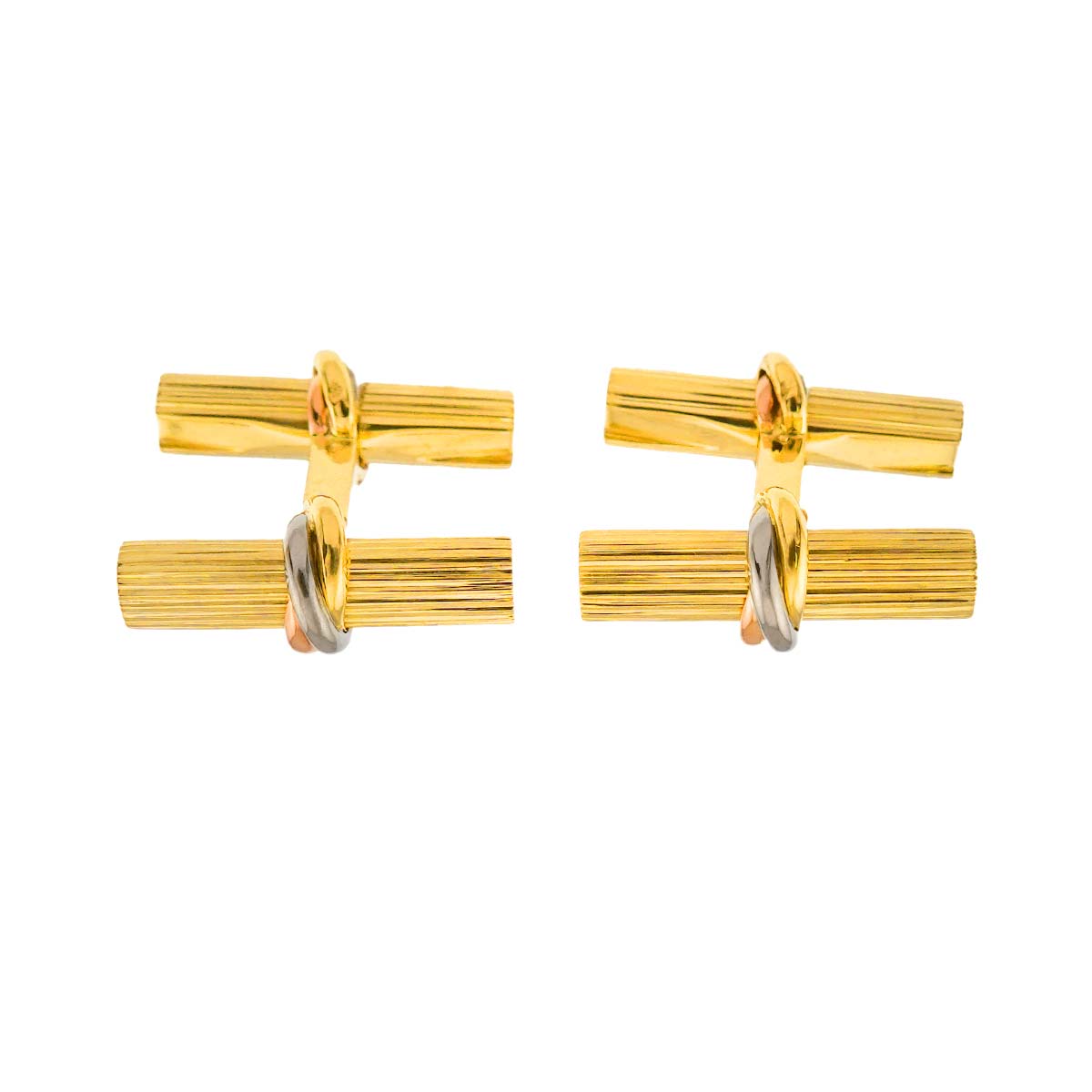 Trinity Cuff links 18K WG PG YG 750