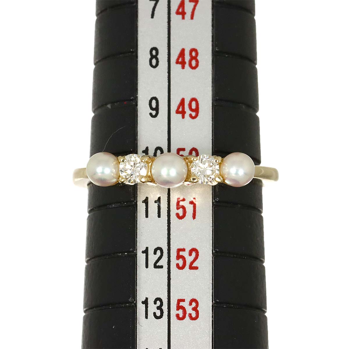 Akoya Pearl Diamond Ring 14K YG 585 Size5.25(US)