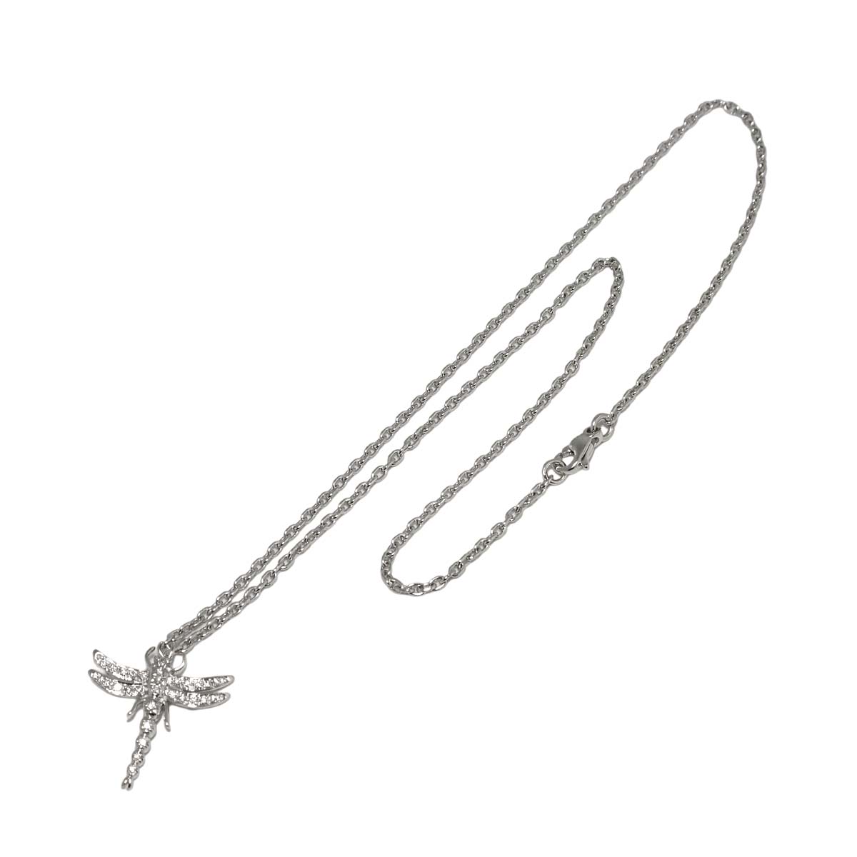Dragonfly Diamond Necklace Platinum