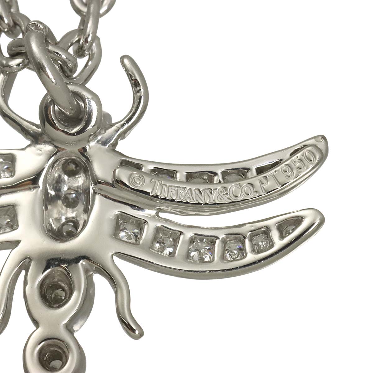 Dragonfly Diamond Necklace Platinum