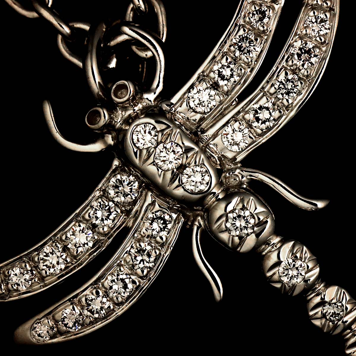 Dragonfly Diamond Necklace Platinum
