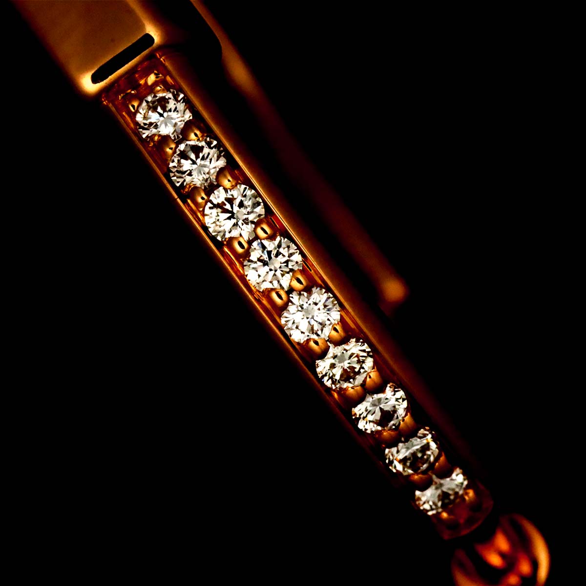 Lock 0.095ct/0.095ct Diamond Earrings Pierced 18K PG 750