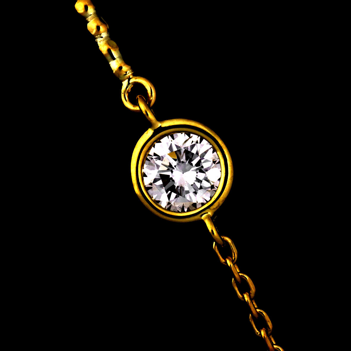 Diamond 0.13ct Long Necklace 18K Yellow Gold 750