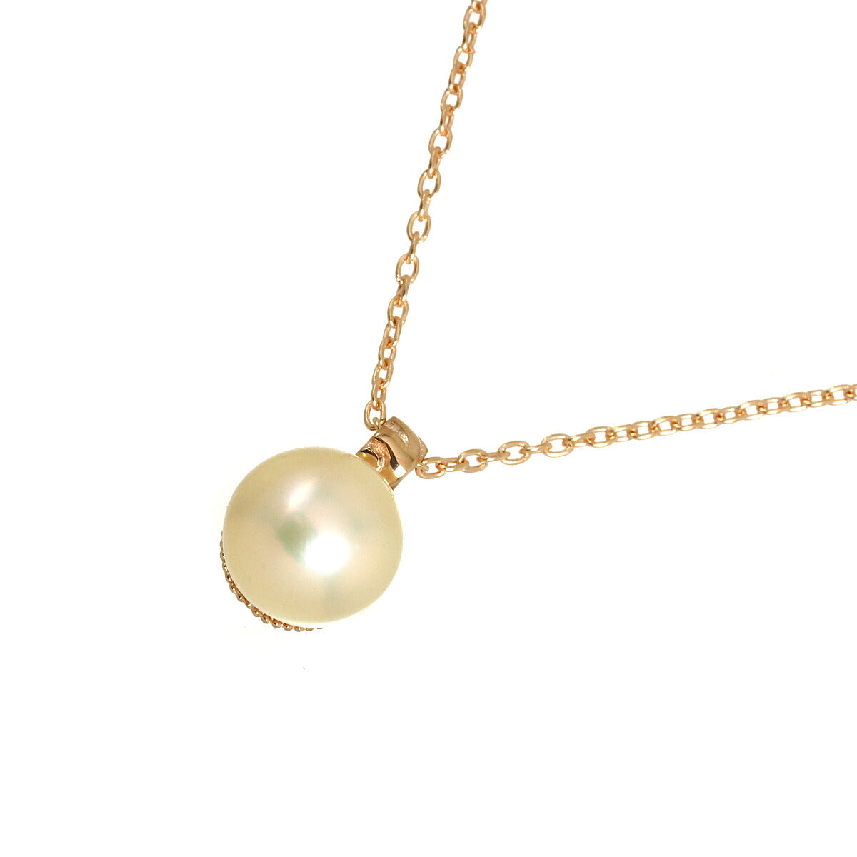 Akoya Pearl 7.2mm Necklace 18K PG 750