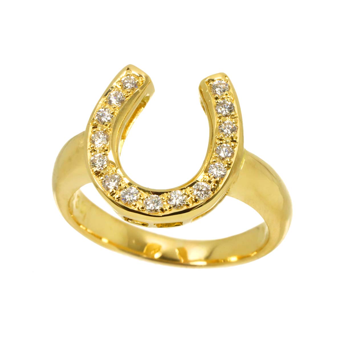 Diamond 0.30ct Ring 18K YG Yellow Gold 750 Size7.5(US)