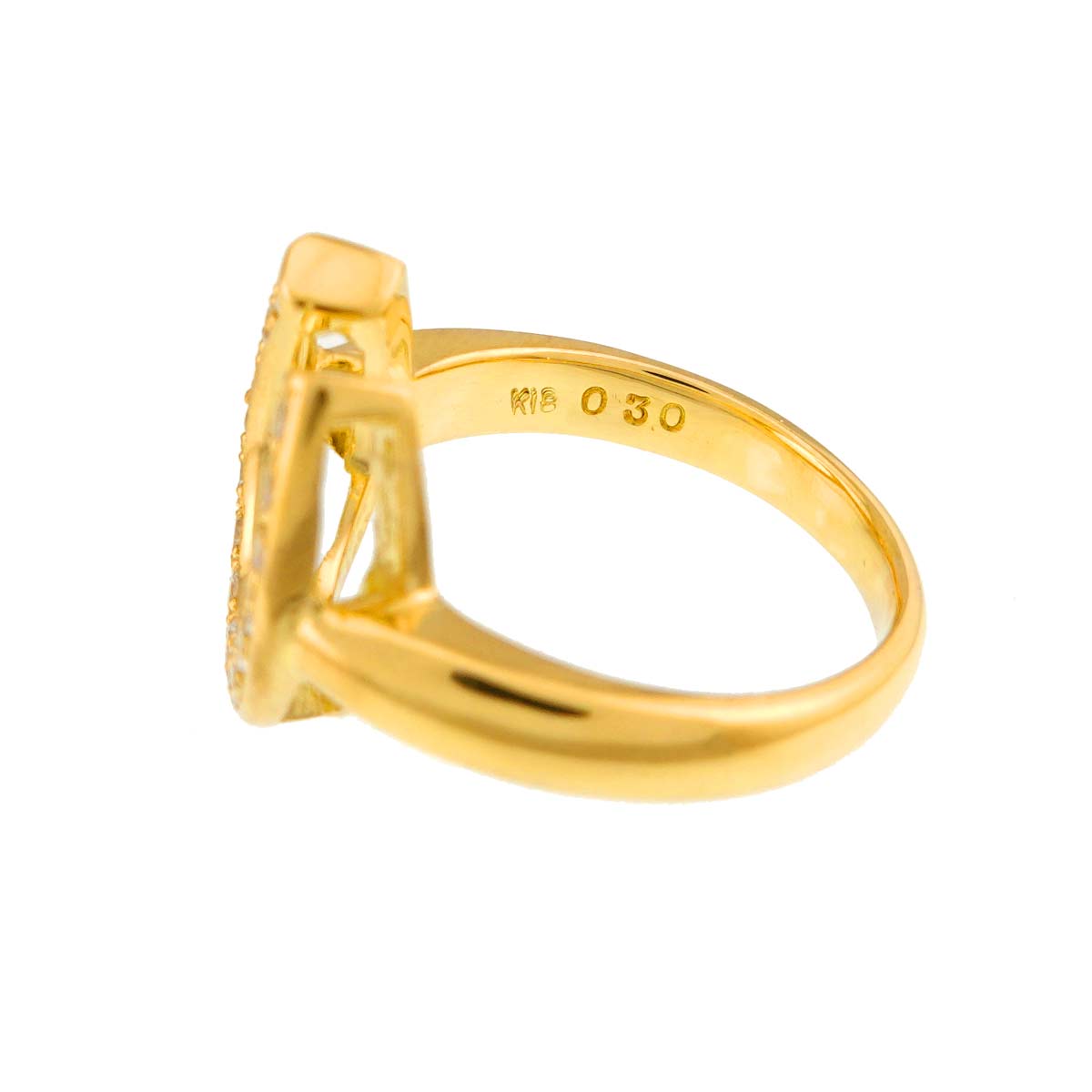 Diamond 0.30ct Ring 18K YG Yellow Gold 750 Size7.5(US)
